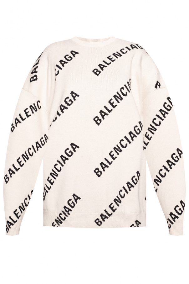 White Sweater with logo Balenciaga - Billieblush sequin